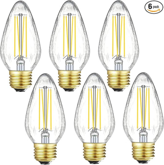Leools E26 LED Bulb 8W Equivalent e26 led Bulb 100 Watt Dimmable Daylight 4000K E26 Edison Bulb AC120V 800lm Tubular F14 F45 LED Bulb for Pendant, Sputnik,Vanity,Chandeliers Pack of 6
