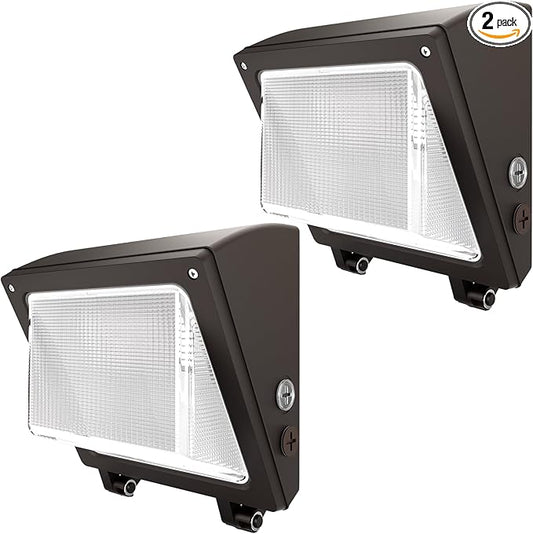 JTT LED Wall Pack Lights Outdoor with Dusk to Dawn Photocell, Selectable 75W/60W/45W, 9750LM/7800LM/5850LM, 6000K/5000K/4000K,Waterproof Flood Security Wall Pack Lighting for Garage Yard Parking Lot