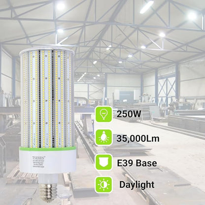 250W LED Corn Bulb E39 LED Light Bulbs(1000W Equivalent) Replacement Metal Halide/HID/HPS,5000K Daylight 35,000 Lumens