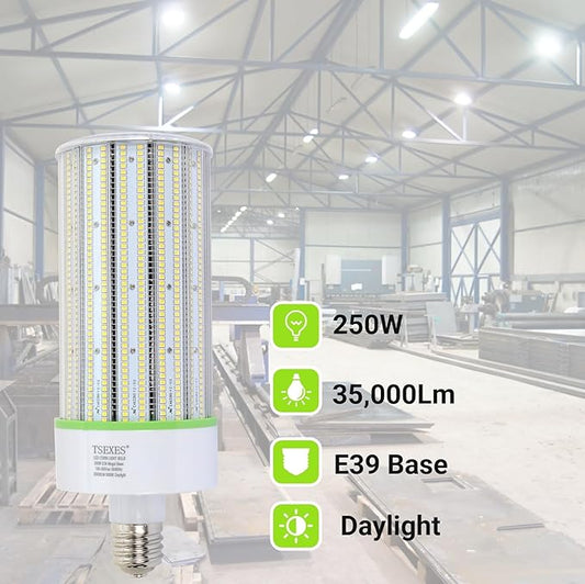 250W LED Corn Bulb E39 LED Light Bulbs(1000W Equivalent) Replacement Metal Halide/HID/HPS,5000K Daylight 35,000 Lumens