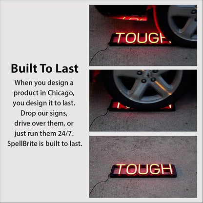 SpellBrite BAR & RESTAURANT Sign | Food-Related Sign with Neon Look, Blue LED Light Source | 39.3" x 15.0"