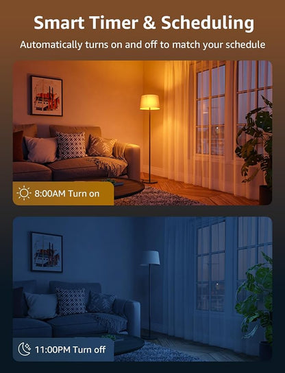 Lepro B3 AI Smart Light Bulbs - 1500LM 100W Equivalent A21 Bulb, WiFi & Bluetooth RGBWW Color Changing, Works with Alexa & Google Assistant, AI Voice Control by App, Music Sync, 2.4GHz Only (2 Pack)