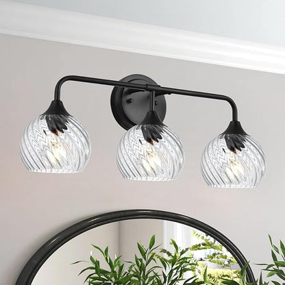 Handblown Clear Hammered Glass Globe Shade– 1.65" Fitter Opening – Replacement Lamp Shade for Pendant Lights, Chandeliers, Wall Sconces, Vanity & Ceiling Fixtures (3 Pack)