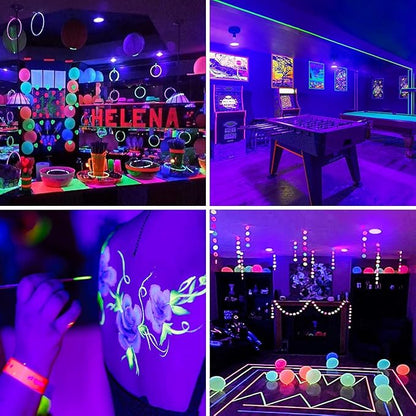 Onforu 2 Pack 120W Equiv LED Black Light Bulb, BR30 E26 Blacklight Bulbs for Glow in The Dark, 385-400nm, 15W Black Light Flood Light for Halloween Christmas Party, Body Paint, Fluorescent Poster