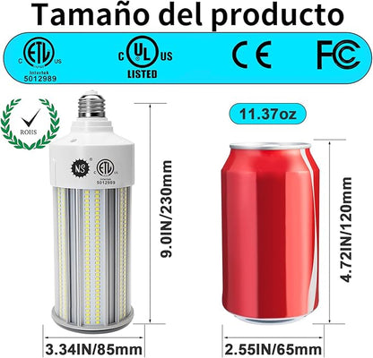 NS 100W LED Corn Bulbs, 1000W Equivalent, 15,000lm 5000K Daylight, E26/E39 Base, Non-Dimmable, 23-Year Lifetime, Metal Halide/HID/CFL Replacement for Warehouse, Garage, High Bay, Workshop – 1 Set