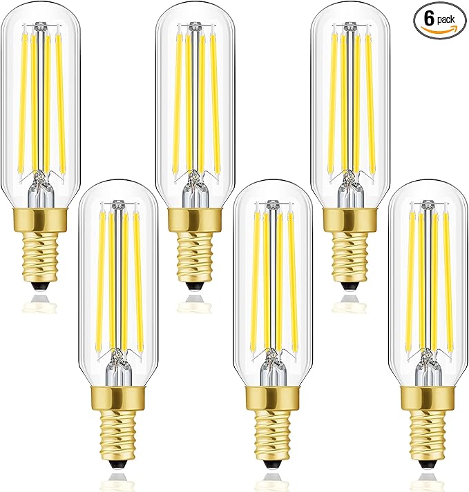 E12 LED Dimmable 8W Equal 100 watt Daylight 4000K T6 T25 E12 Candelabra Bulb for Chandeliers,Ceiling Fan,Pendant,Wall sconces AC120V 800LM e12 Light Bulb 6Pack