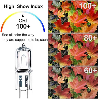 Vinaco G8 Halogen Bulb 50W, 10 Pack High Output 120V With G8 Base, 2800K Warm White Dimmable Xenon Light for Range Hood, Cabinet, Chandelier, Table Lamp