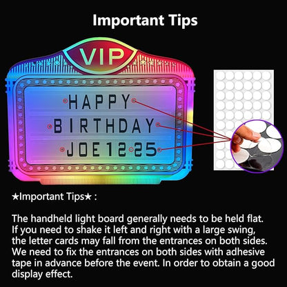 LED Handheld Bottle Service Display Sign,LED Letter Bottle Presenter,Bottle Service Lights Sign with 4 Set Letters & 1 Set Number,Nightclub LED Bottle Presenter for Home Decor, Birthday Parties,(VIP)