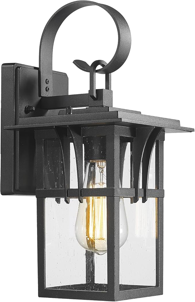 Darkaway Outdoor Wall Light for House,Exterior Lighting Fixtures Wall Mount Porch Lights Waterproof Outside Sconce with Seeded Glass for Patio Hallway Garage