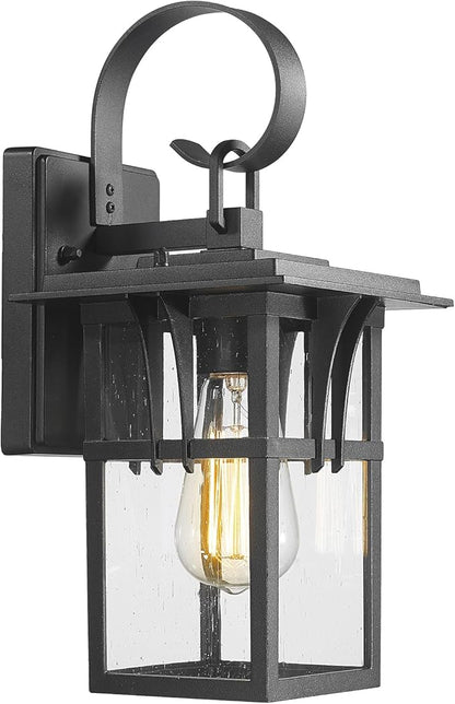 Darkaway Outdoor Wall Light for House,Exterior Lighting Fixtures Wall Mount Porch Lights Waterproof Outside Sconce with Seeded Glass for Patio Hallway Garage