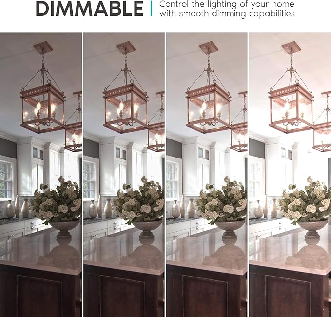 LUXRITE 4W Vintage Candelabra LED Bulbs Dimmable, 400 Lumens, 3000K Soft White, Chandelier Light Bulbs 40W Equivalent, Flame Clear Glass, Filament Candle Bulb, UL Listed, E12 Base (24 Pack)