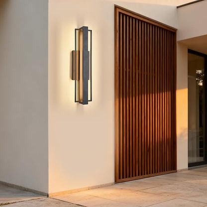 23-inch Modern Large Outdoor Waterproof LED Wall Light,Concealed Lighting Design,IP65 25W 3000K, ADA Compliant,Outdoor Lantern Lights for Porch,Patio,Living Room,Garage,Commercial Plaza