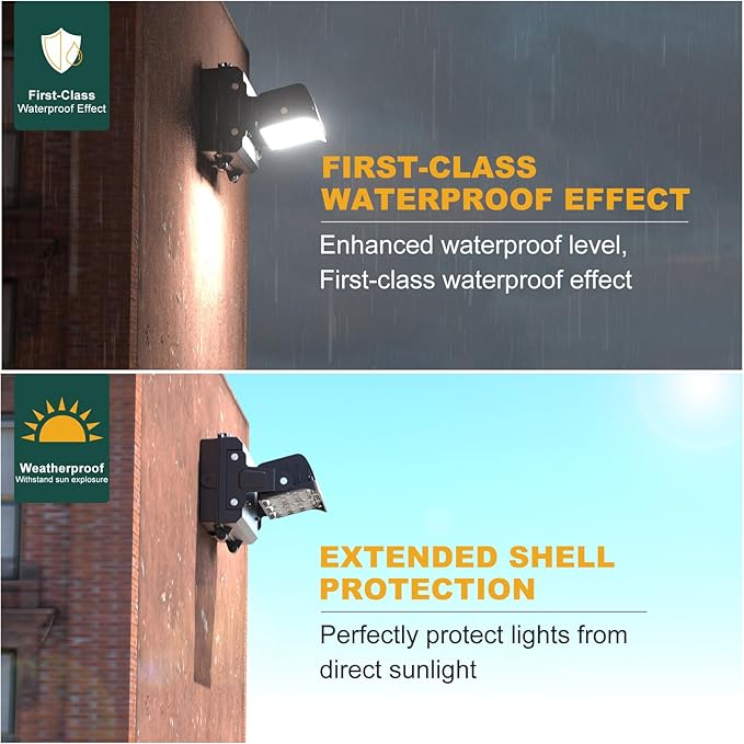 6Pack 120W LED Wall Pack Lights, 360° Adjustable Panel with Dusk to Dawn Photocell, 18000Lm 5000K Daylight, IP65 Waterproof & Advanced Heat Dissipation Outdoor Security Lighting