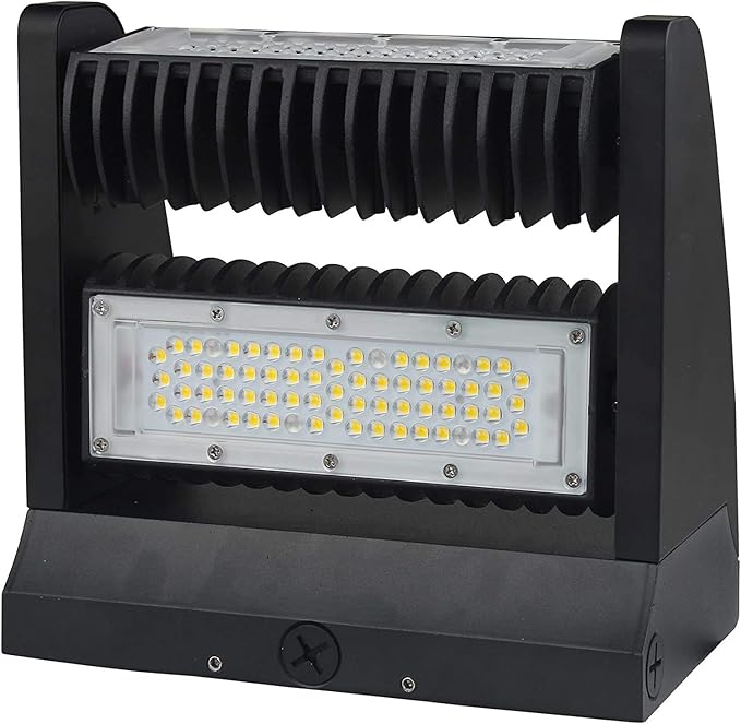RuggedGrade 80W - Rotate III Series LED Wall Pack - 10,600 Lumens - 3000K Warm White - High Efficiency 140 Lumen per Watt - Outdoor LED Wall Light - Black Housing - DLC 5.1 Premium
