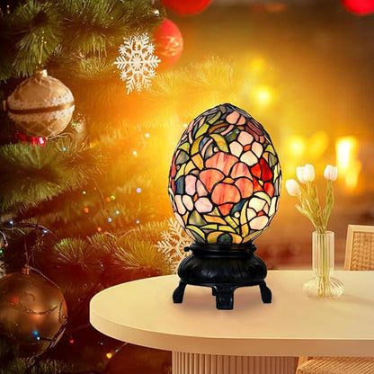 Egg Lamp - 12" H - Stained Glass Lamp - Unique Lamps - Tiffany Lamp Style (Egg lamp)
