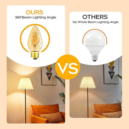 Leools E26 Vintage Edison Bulbs 6W Dimmable LED Bulbs 2700K Amber Warm White 600lm 6 Pack 120V AC E26 Medium Base Light Bulbs for Pendant Light Fixture,6-Pack