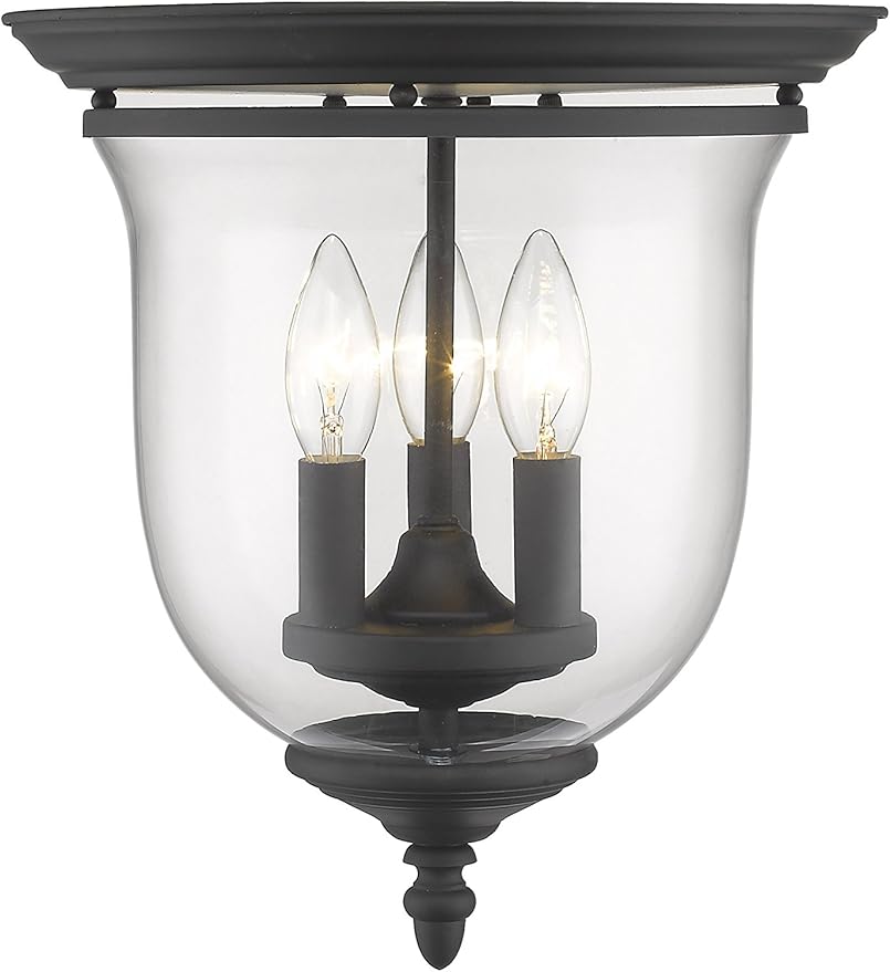 Livex Lighting 5021-04 Legacy 3-Light Ceiling Mount, Black