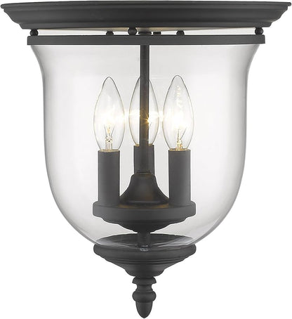 Livex Lighting 5021-04 Legacy 3-Light Ceiling Mount, Black