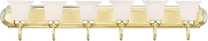Livex Lighting 1076-02 Riviera 6-Light Bath Light, Polished Brass, 48 x 8 x 8