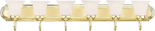 Livex Lighting 1076-02 Riviera 6-Light Bath Light, Polished Brass, 48 x 8 x 8