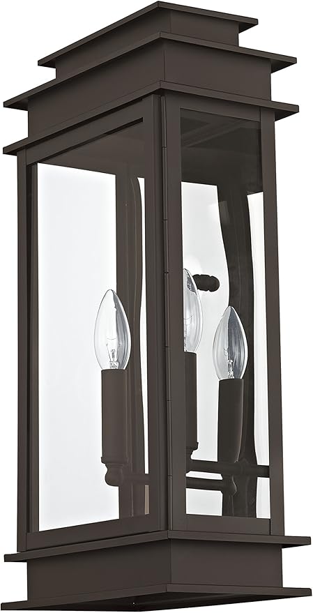 Livex Lighting 2018-07 Princeton Outdoor Wall Lantern,Bronze,19" x 8.3" x 12.2"