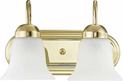 Livex Lighting 1072-02 Riviera 2-Light Bath Light, Polished Brass, 14 x 8 x 8