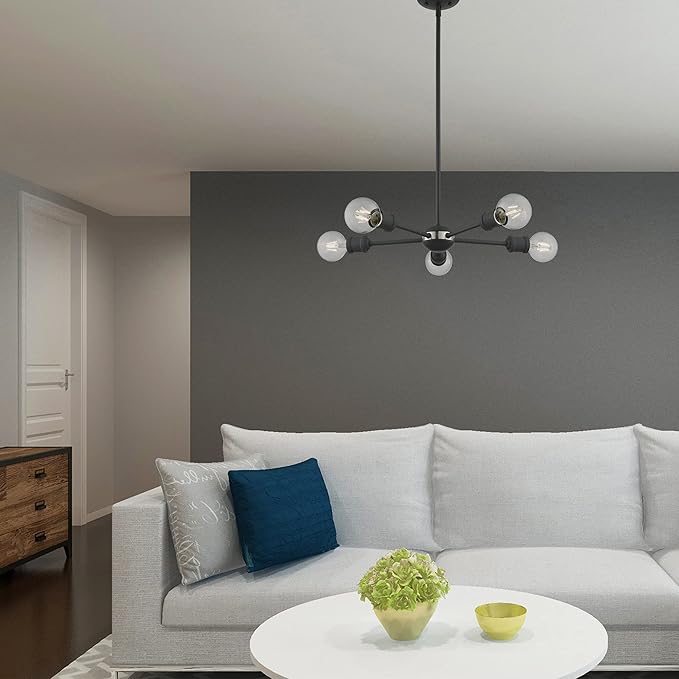 Livex Lighting 46135-80 5 Light Nordic Gray Chandelier