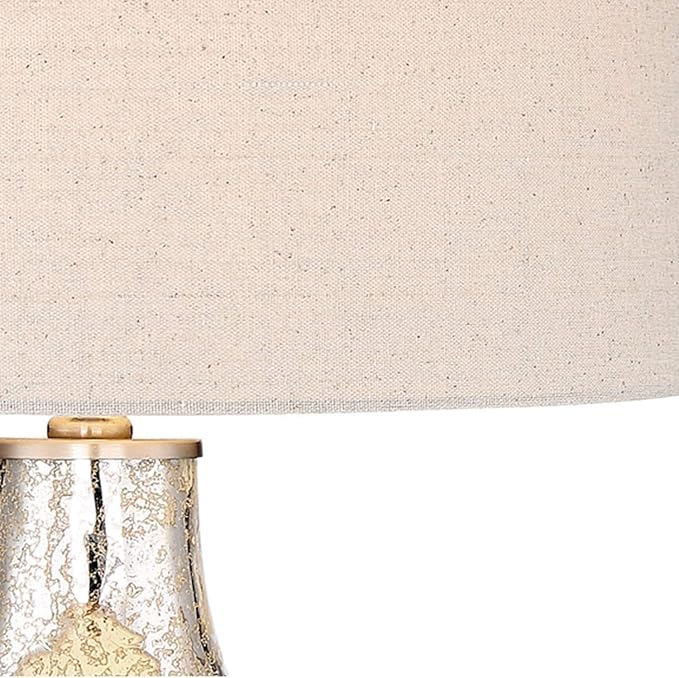 360 Lighting Waylon Modern 3-Way Table Lamp 28" Tall with Table Top Dimmer Mercury Glass Dimpled Textured Off White Drum Shade for Bedroom Living Room House Home Bedside Nightstand