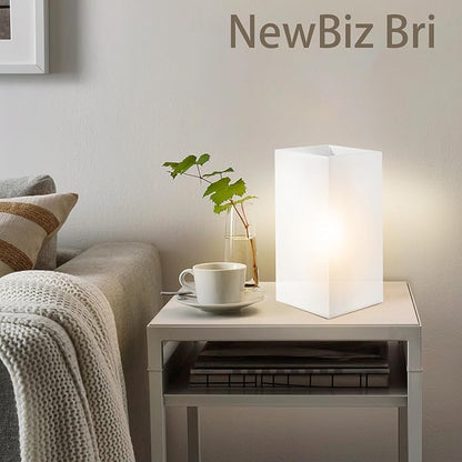9 Inch Square Table Lamp with White Frosted Glass Shade Stylish Ball Light Lamp for Bedroom Living Room and Bookshelf Modern Design Perfect for Home Decor, Without Bulb