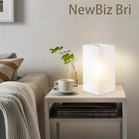 9 Inch Square Table Lamp with White Frosted Glass Shade Stylish Ball Light Lamp for Bedroom Living Room and Bookshelf Modern Design Perfect for Home Decor, Without Bulb