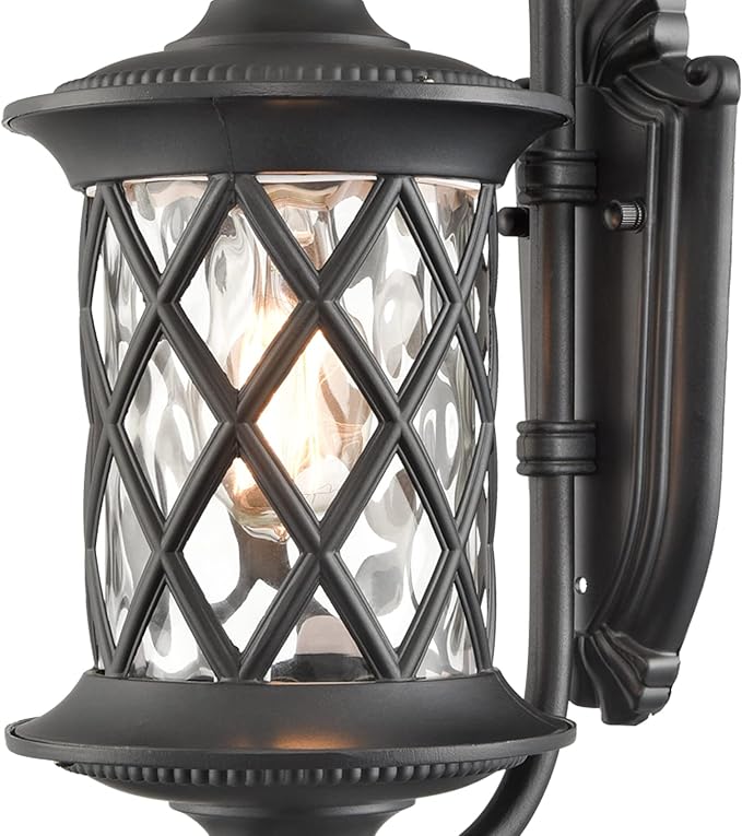 Black Outdoor Wall Lights Exterior Light Fixture Water Glass Waterproof Outside Wall Lights for House Patio Garage