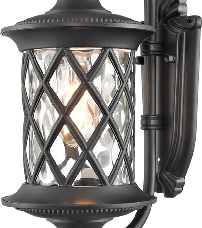 Black Outdoor Wall Lights Exterior Light Fixture Water Glass Waterproof Outside Wall Lights for House Patio Garage