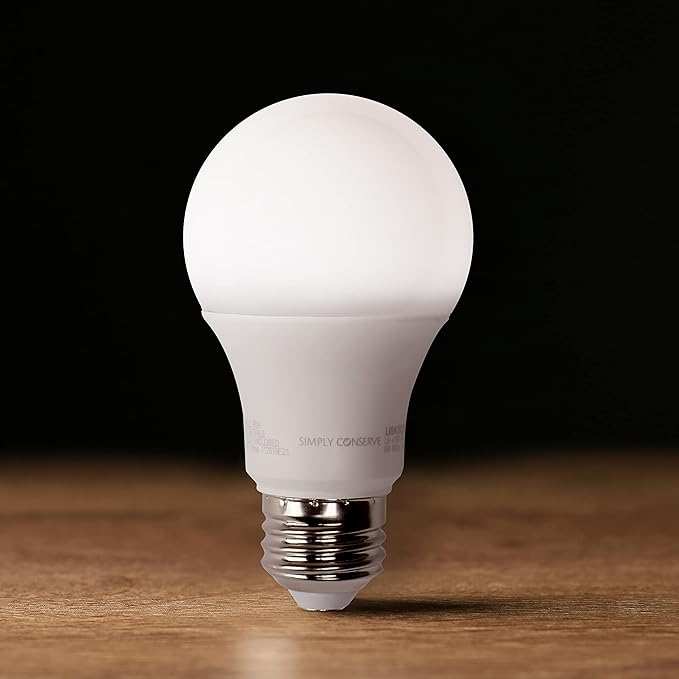 Simply Conserve 6W (40W EQ) Dimmable Energy Efficient A19 LED Light Bulb 60-Pack Bulk 2700K