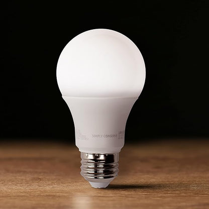 Simply Conserve 6W (40W EQ) Dimmable Energy Efficient A19 LED Light Bulb 60-Pack Bulk 2700K