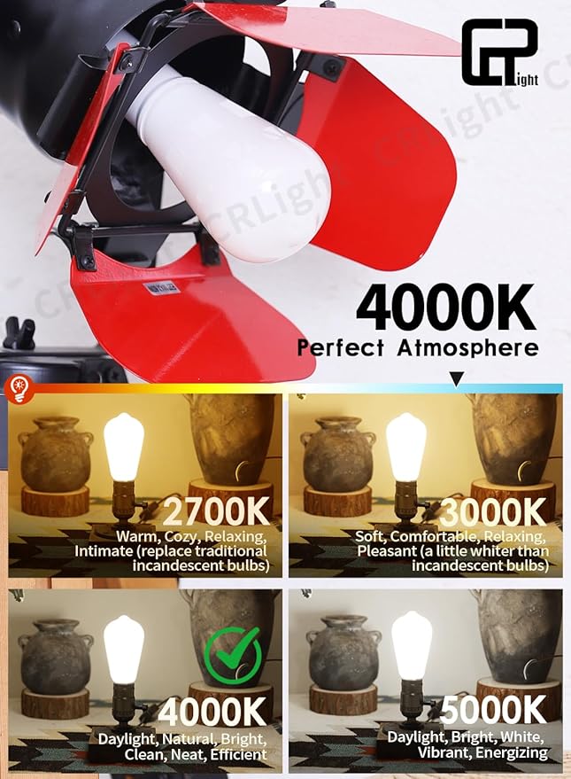 CRLight Dimmable Opal Edison Bulbs, ST58 = ST19 4000K Neutral White, 8W 80W 800LM, E26 Base, Vintage Milky Glass Decorative LED Light Bulbs, 90+ CRI, for Living Room, Home Decor, Ceiling Fan, 8 Pack