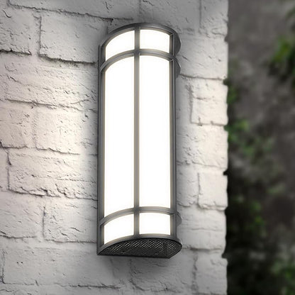 ASD LED 18" Half Cylinder Wall Light Fixture, Outdoor Patio Sconce | 3CCT, Stainless Steel, Waterproof, Energy Star, ETL Listed | 18W 1500LM 3000-5000K 100-277V | Exterior Lighting | Black
