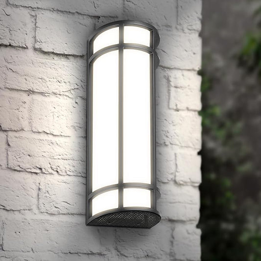 ASD LED 18" Half Cylinder Wall Light Fixture, Outdoor Patio Sconce | 3CCT, Stainless Steel, Waterproof, Energy Star, ETL Listed | 18W 1500LM 3000-5000K 100-277V | Exterior Lighting | Black