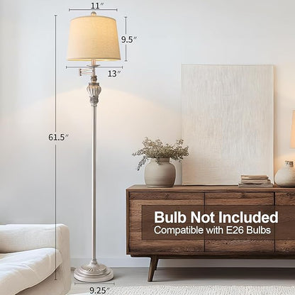 61" Vintage Floor Lamp with 350° Adjustable Swing Arm, Tall lamp Standing Lamp for Living Room Bedside Bedroom Nightstand Retro Farmhouse Mid Century Lamp Light Home Décor Office Gifts