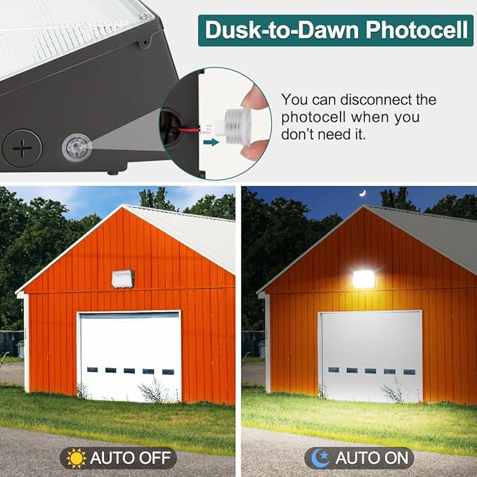 kadision 120W LED Wall Pack Light, 13200lm 5000K Daylight 100-277V, Dusk-to-Dawn Outdoor Lighting Fixture for Parking Lots, Backyards, ETL Listed