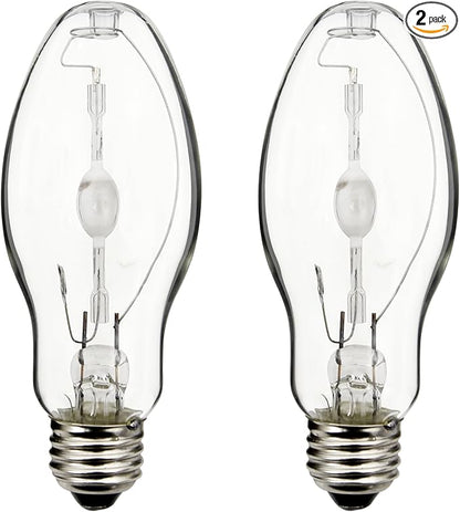 Metal Halide Bulb 2-Pack: ED17 Clear MED Base, Replaces | Warehouse & Stadium Lighting