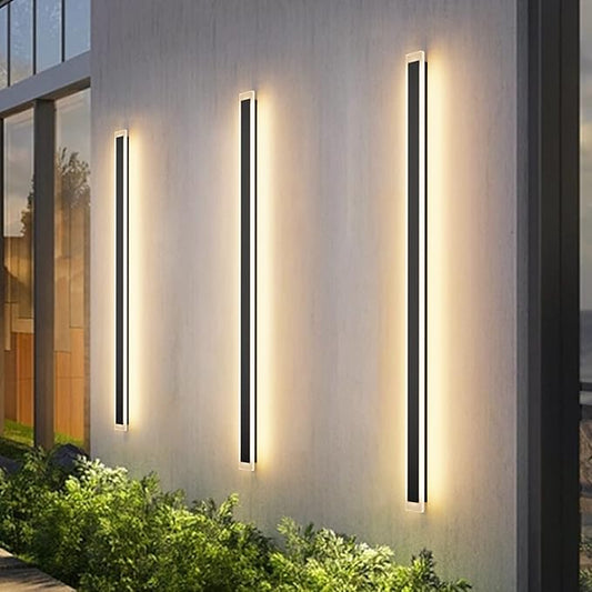 Aipsun Porch Wall Lights 59inch Long Strip Modern Outdoor Wall Light Fixture, Black Wall Mount Lighting Sconce Exterior Lights Wall Sconce 3000K for House Living Room Corridor(1 Pack)