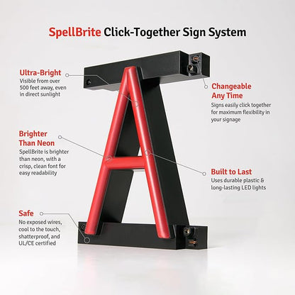 SpellBrite COFFEE & BAGELS Sign | Cafe-Related Sign with Neon Look, Red LED Light Source | 28.8" x 15.0"