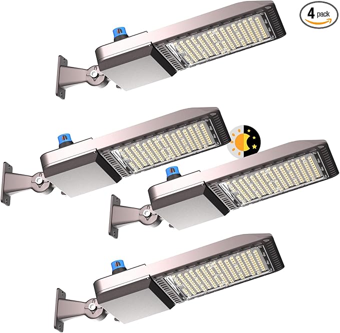 240W(240x1W) LED Parking Lot Lights 36000Lm 5000K Adjustable Arm Mount LED Pole Lights Outdoor with Dusk to Dawn for Outdoor Parking Lot for Driveway-4Pack (Coverage: 66~88Ft at Height:30~40Ft)