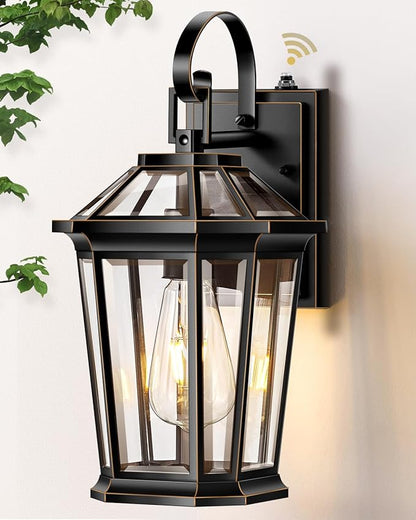 VIANIS Dusk to Dawn Outdoor Wall Lighting, Black Waterproof Exterior Lighting Fixtures for House, 100% Anti-Rust Aluminum Modern Outside Coach Light Fixture Wall Mount for Porch, Garage, Front Door