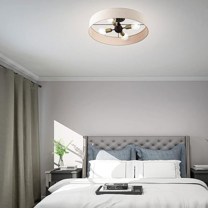 Livex Lighting 46038-07 4 Light Bronze Semi Flush Mount, Bronze w/Antique Brass Accents