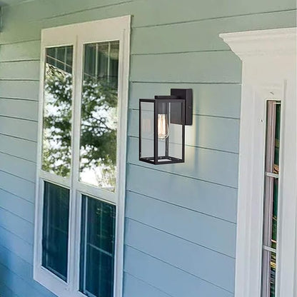 MICSIU 2 Pack Outdoor Light Fixture, Black Exterior Sconce Light with E26 Base Socket, 11 Inch Outside Wall Mount Lights for House, Yard, Shop, Doorway, Pathway, Balcony