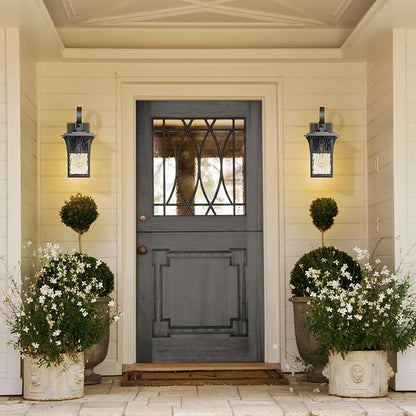 Darkaway Outdoor Wall Light,Exterior Lighting Fixtures Wall Mount Porch Lights Waterproof Outside Sconce with Water Ripple Glass for Patio Hallway Garage Front Door