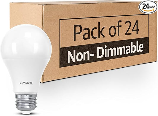 Lumiverse 24 Pack A19 Led Light Bulb, 9 Watt [60W Equivalent], 5000K Daylight White, E26 Base Bulb, Non-dimmable, 800lm Light Bulbs, UL Listed