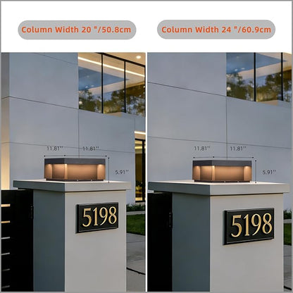Outdoor Post Lights Hard Wired, 11.8'' AC100-240V Modern Outdoor Column Lights, IP54 Waterproof Pillar Light Outside, 3000K Column Light Posts for Outside, Lamp Post Lighting for Fence Deck Patio