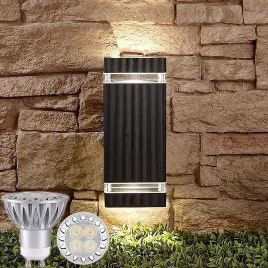 Exterior Lights for House, Dusk to Dawn Outdoor Lighting Fixtures Wall Mount - ETL Listed,Aluminum Outdoor Wall Lights 5000k - Up Down Light Fixture for Porch, Garage (Square 3 Pack)